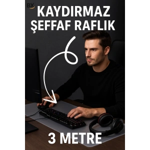 Şeffaf Kaydırmaz Raflık 45x300 Cm Dolap İçi, Çekmece ve Buzdolabı İçin Koruyucu EVA Pvc Örtü