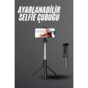 Selfie Çubuğu Tripod Bluetooth Kumandalı Selfie Çubuğu Telefon Tutucu