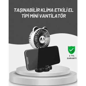 Sessiz Çalışan USB Şarjlı Masaüstü Mini Vantilatör