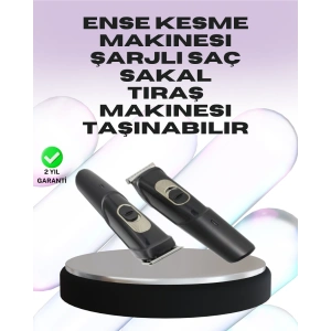 Sessiz Motorlu, Kablosuz Kullanımlı Şarjlı Saç ve Sakal Kesme Makinesi – Taraklı Set