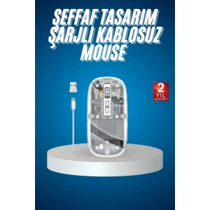 Sessiz Tıklama Çift Modlu Bluetooth Ve Alıcı Şeffaf Mouse Fare