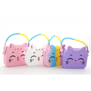 Sevimli Kedi Tasarımlı Silikon Çanta