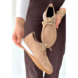 Sier Bej Süet Bağcıklı Spor Ayakkabı