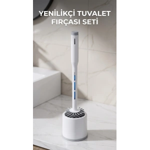 Silikon Deterjan Hazneli Esnek Tuvalet Fırçası - Banyo Temizliği İçin