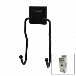 SİYAH - 2Lİ METAL SARKIK ASKI KARE GÜÇLÜ YAPIŞKANLI 8X9X19CM (5047)