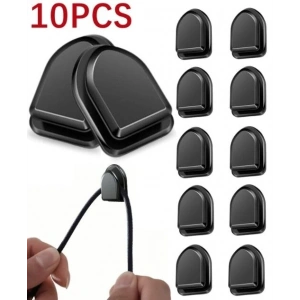 Siyah Çok Amaçlı Yapışkanlı Kanca 10 lu