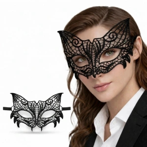 Siyah Dantel Venedik Maskesi Kadın – Zarif Parti & Balo Maskesi 3 No