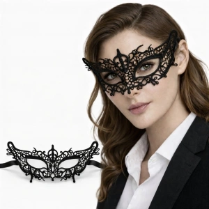 Siyah Dantel Venedik Maskesi Kadın – Zarif Parti & Balo Maskesi 4 No