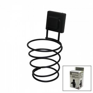 SİYAH - METAL FÖNLÜK FÖN MAKİNE ASKISI KARE MACUN YAPIŞKANLI10X11X15CM (5047)