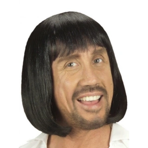 Siyah Renk Erkekler İçin Kısa Ortaçağ Peruğu (5047)