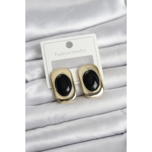 Siyah Renk Kare Model Vintage Kadın Küpe