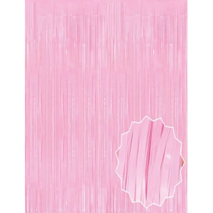 Soft Pembe Püsküllü Kapı Perdesi - Parti, Baby Shower, Cinsiyet Partisi 1x2 m (5047)