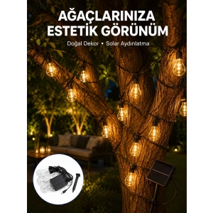 Solar Dekoratif LED Ampul Işık Bahçe Çit Balkon ve Veranda Süsleme Aydınlatması