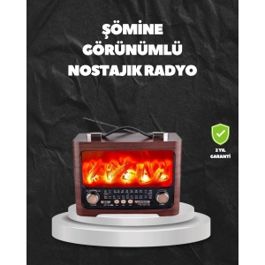 Solar Şarjlı Şömine Işıklı Bluetooth Hoparlör – Radyo, USB, TF Kart Destekli