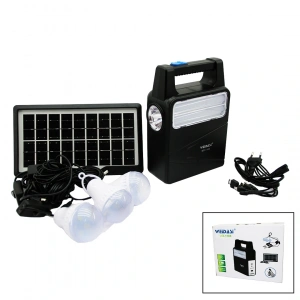 SOLAR SEYYAR PANELLİ - FİŞ ŞARJLI 2İN1 DİKEY MODEL EL FENERİ  - 3 PARÇA  AMPUL KABLOLU - POWERBANK (5047)