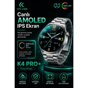 Spor Modlu Bildirim Özellikli Akıllı Saat Metal Kordonlu Üç Kayışlı Günlük Kullanım Seti