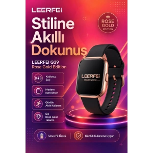 Spor Modlu Kablosuz Şarjlı Akıllı Saat Mesaj Bildirimli Rose Gold Tasarımlı Model