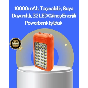 Suya Dayanıklı Güneş Paneli Destekli Powerbank ve Işıldak