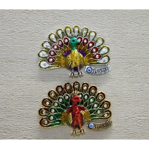 Swarovski Taşlı Tavuskuşu Magnet