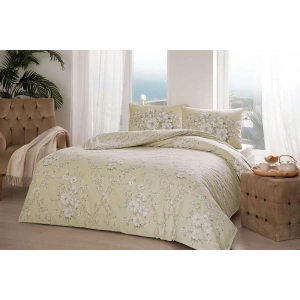 Taç Çift Kişilik Ranforce Nevresim Takımı Lily Bej