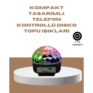 Taşınabilir Bluetooth Disko Topu Uzaktan Kumandalı Işık Efektleri