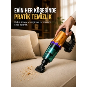 Taşınabilir Kablosuz El Süpürgesi Araç ve Ev Temizliğine Uygun