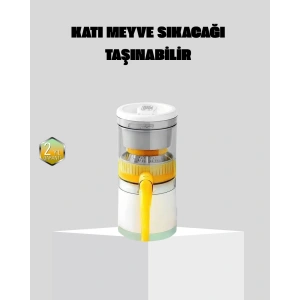 Taşınabilir Katı Meyve Sıkacağı – 45W Güçlü Motor, Çift Kesici , USB Şarjlı ve Kompakt Tasarım