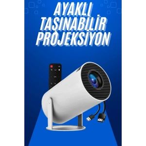 Taşınabilir Projeksiyon Ayaklı Projektör Android Uyumlu HDMI Girişli