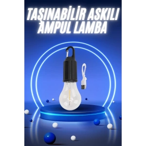 Taşınabilir Şarjlı Led Ampul Askılı Lamba Kamp Bahçe Lambası