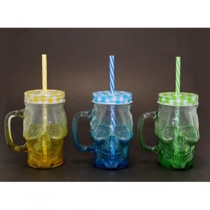 Tekli Cam Kurukafa Kupa Bardak Pipetli