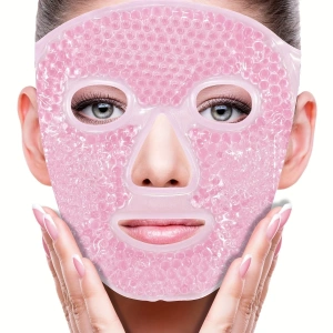Terapi Jel Yüz Maskesi Soğuk Ve Sıcak Boncuklu Ayarlanabilir Maske (pembe)