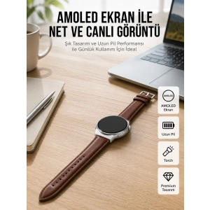 Torch Özellikli AMOLED Ekranlı Akıllı Saat Uzun Pil Yeni Nesil