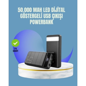 Tüm Cihazlarla Uyumlu 50.000 mAh Powerbank – Yüksek Kapasiteli, LED Gösterge ve Akıllı Koruma Fonksiyonlu