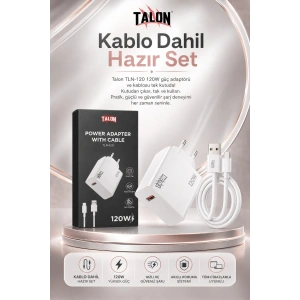 Turbo Şarj Destekli 120W Adaptör Ve Kablo Seti Telefon Uyumlu Pratik Kullanım