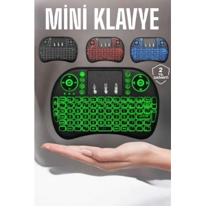TV Uyumlu Mini Klavye Q Klavye Işıklı Tüm Cihazlara Uyumlu