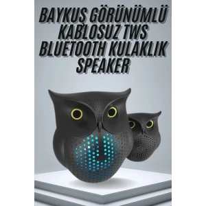 TWS Bluetooth Hoparlör Baykuş Tasarımlı Taşınabilir RGB Işıklı Uzun Pil Ömrü
