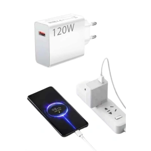 Type C Yüksek Hızlı Şarj Aleti Beyaz 120W Ultra Uzun Ömürlü