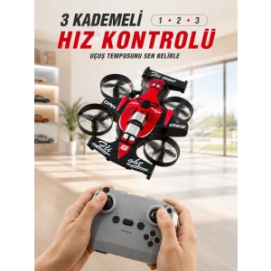 Uçan Araba Drone 4 Korumalı Pervaneli 360° Akrobatik Hareket Uzaktan Kumandalı