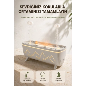 Ultrasonik Hava Nemlendirici Aromaterapi Difüzörü Jöle Yağmur Efektli LED Işıklı 280 ML