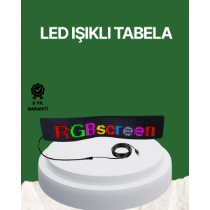 USB Girişli RGB LED Tabela Ayarlanabilir Parlaklık ve Kayan Yazı Özellikli