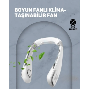 USB Şarjlı Giyilebilir Fan | 5 Kademeli Rüzgar Hızı, Sessiz Turbo Soğutma, 360° Hava Sirkülasyonu