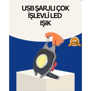 USB Şarjlı Mini LED Anahtarlık Fener