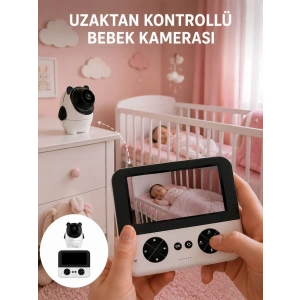 Uzaktan Kontrollü Bebek Kamerası Ninni ve Zoom Özellikli