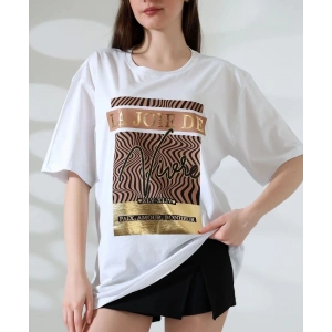 Varak çizgili Oversize tişört