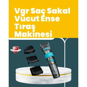 VGR V-695 Saç ve Sakal Kesme Makinesi LED Ekranlı 5 Uzunluk Ayarı