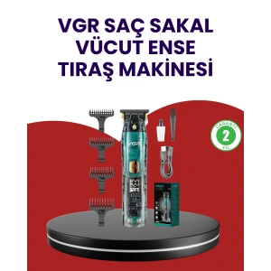 VGR V-695 Şarjlı Profesyonel Erkek Saç Sakal Tıraş Makinesi IPX7 Su Geçirmez