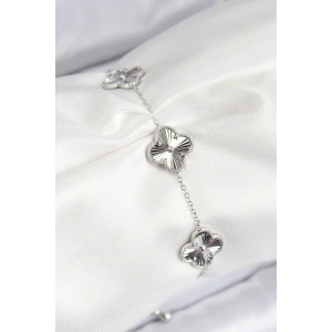 VIP Pirinç Yonca Model Gümüş Renk Kadın Bileklik