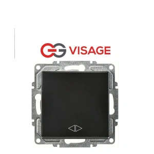 Visaage Ambiance Metalik Siyah Komütatör Anahtar Çerçevesiz - Priz ve Anahtar İçin Uyumlu Çerçeve