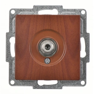 Visage Amazon Ceviz TV Priz F Konnektör (Geçişli-Sonlu) Çerçevesiz - Priz ve Anahtar İçin Uyumlu Çerçeve