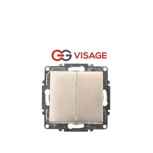 Visage Ambiance Metalik Bej Komütatör Anahtar Çerçevesiz - Priz ve Anahtar İçin Uyumlu Çerçeve